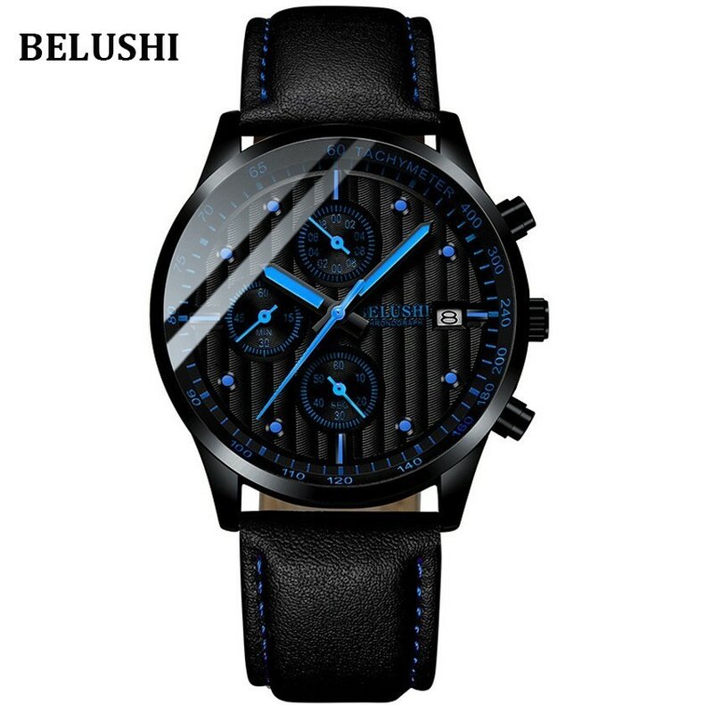 Erkek kol saati belushi marca de luxo relógio de pulso masculino quartzo data relógio casual fino homem à prova dwaterproof água 2018 relogio masculino
