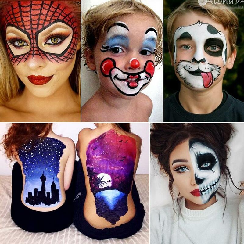 12 farben/Set Ölfarbe Gesicht Körper Malerei Pigment Kunst Thema Party, Halloween, phantasie Kleid Partei Bilden Werkzeug
