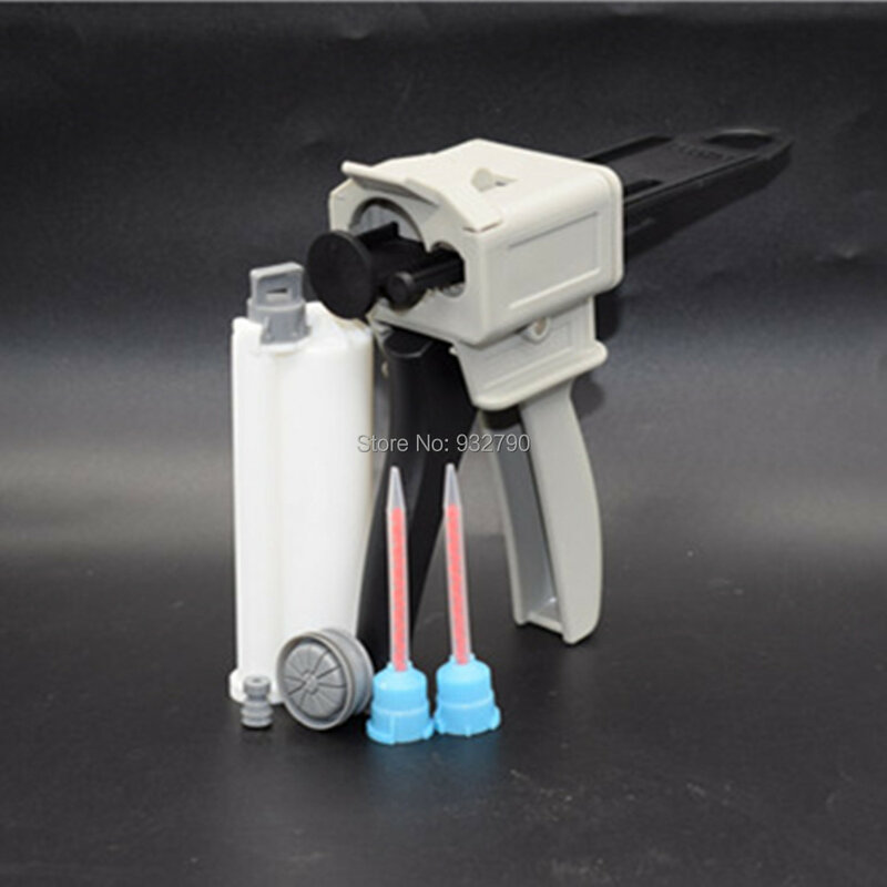 10:1 Spuitpistool Adhesive Guns Dispensers Handleiding Applicator Kalefateren Pistool + 2 Stuks Mix Tips Mengen Nozzles + 50Ml lijm Cartridge