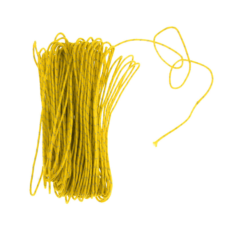 Highly Visible 20M 1.8MM Camping Tent Awning Reflective Guyline Rope Runners Cord - Yellow Tent Accessories