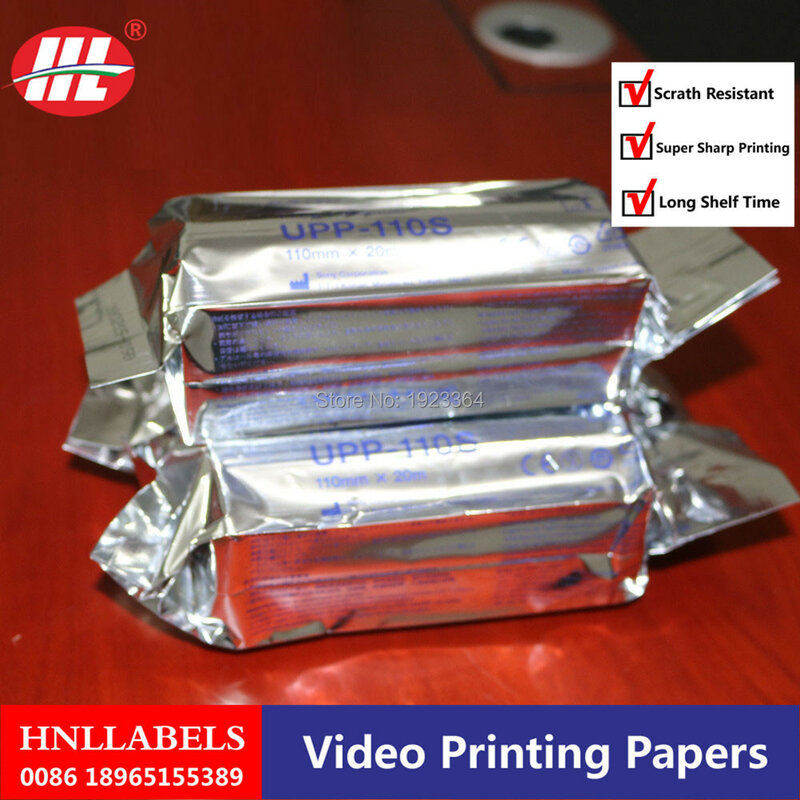 Rollos de UPP-110S para impresora SONY, rollo de papel térmico de alta calidad Upp 110s, 110mm x 20m, 10 Uds.