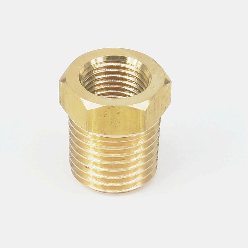 1/4" BSPT Male x 1/8" NPT Female Hex Brass Reducer Bushing Reducing Pipe Connector Adapter