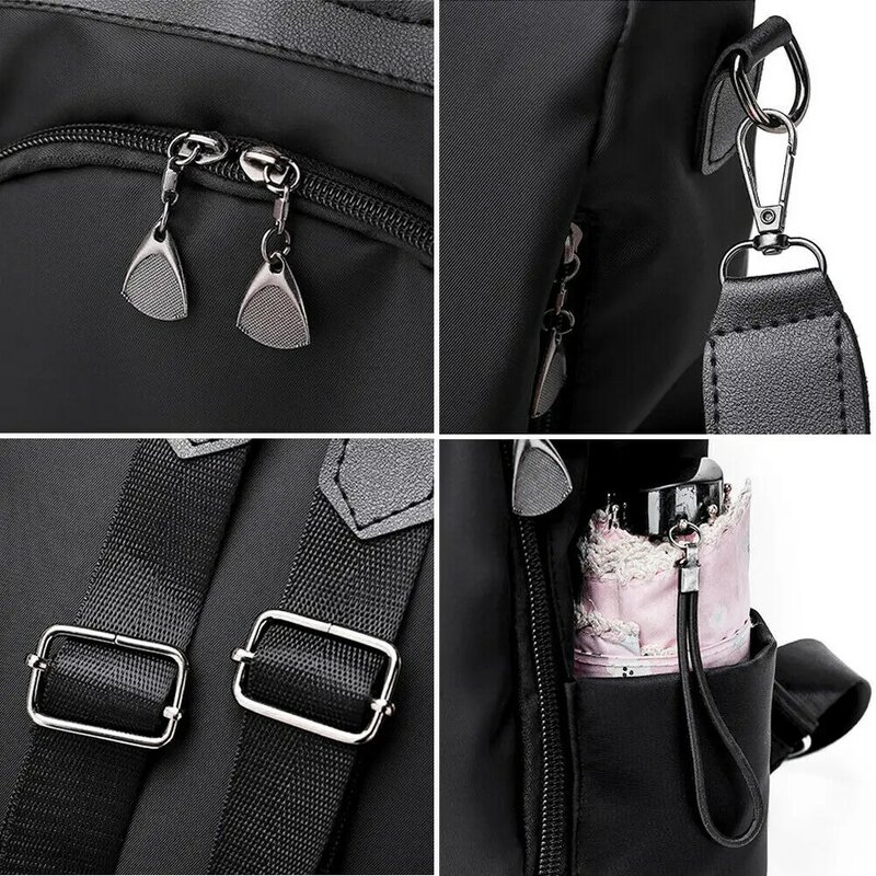 Новинка 2019, женский рюкзак с защитой от кражи, модная простая однотонная школьная сумка, сумка через плечо из ткани Оксфорд
