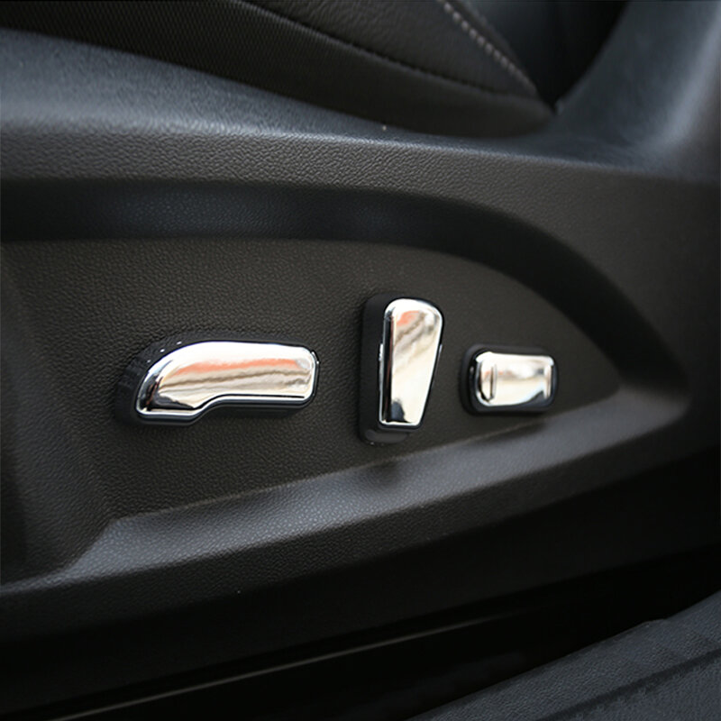 5PCS ABS Chrome Car Chrome Seat Switch Adjustment Knob Cover Trim Sticker for Renault Koleos 2017 2018 Car Stickers Accessories