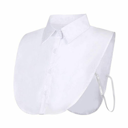 Blusa de media camisa con cuello falso para mujer, blusa Vintage desmontable con babero, informal, lisa, a la moda, novedad de 2019