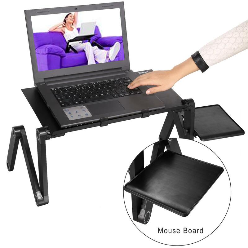 Homdox 360 Degree Adjustable Foldable Laptop Notebook Desk Table Stand With Mouse Board User Manual from 45 490mm Black