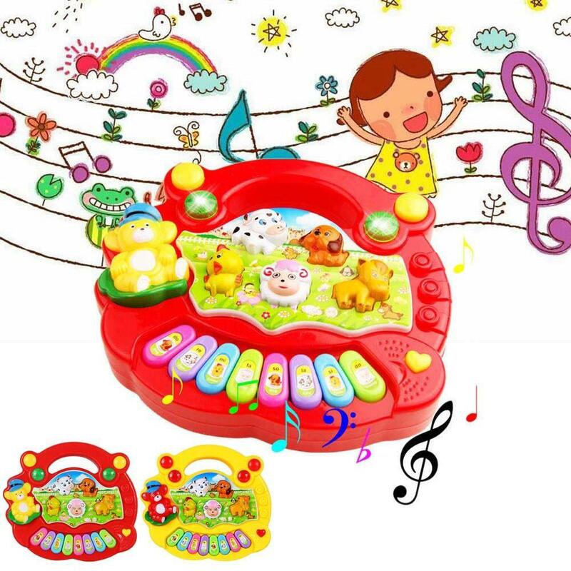 Baby Kids Developmental Educational Music Musical Animal Farm Piano Sound Toy Sounding Keyboard Piano Baby Playing Type