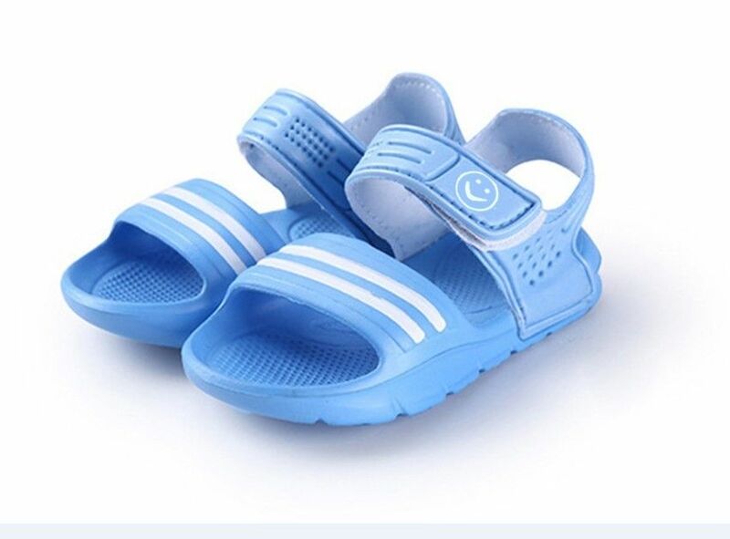 1 пара сандалии Дети обувь для мальчиков девочек Повседневное-липучка с закрытым носком летние пляжные бассейн плоский, из ПВХ