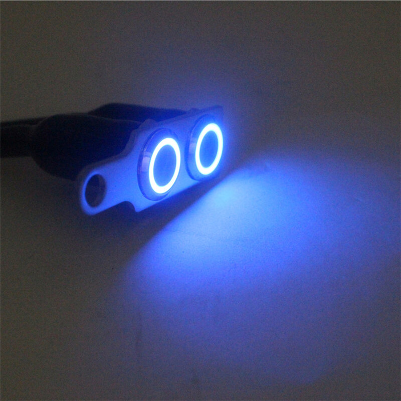 Универсальный Синий светодиодный выключатель на руль мотоцикла, светильник из сплава с ЧПУ для мотоцикла с двойной кнопкой включения/выключения, переключатель замка с ручным возвратом