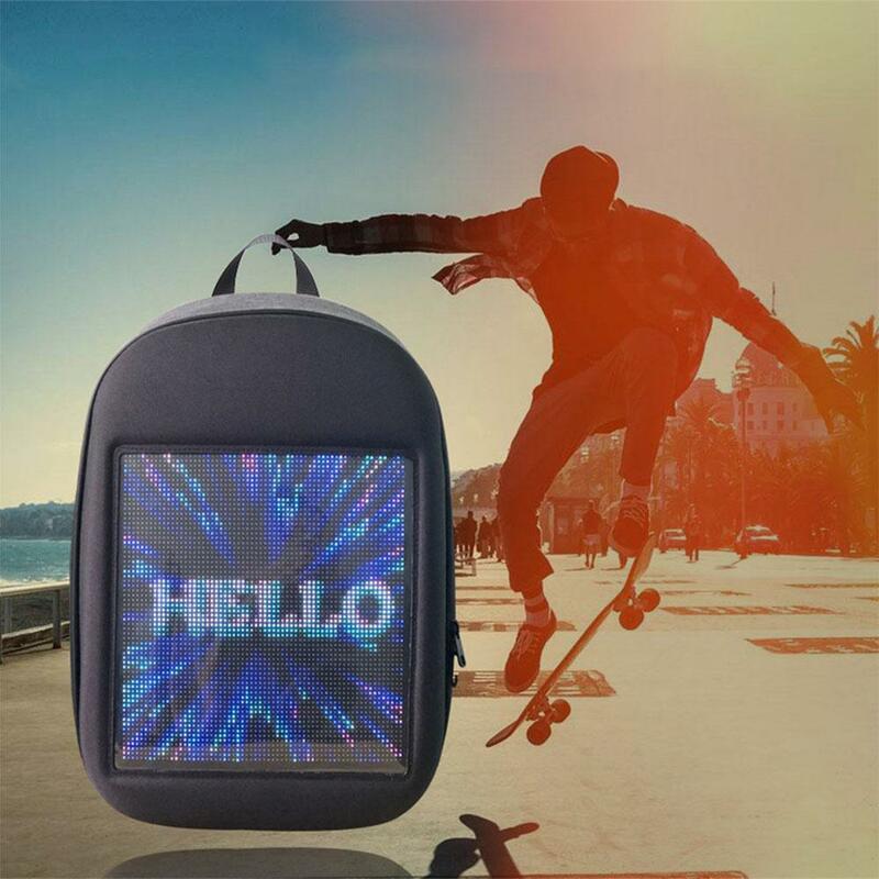 Светодиодный рюкзак с динамической рекламой, сделай сам, Wifi, приложение, светильник управления, рюкзак для прогулок, рекламный щит, рюкзак д...