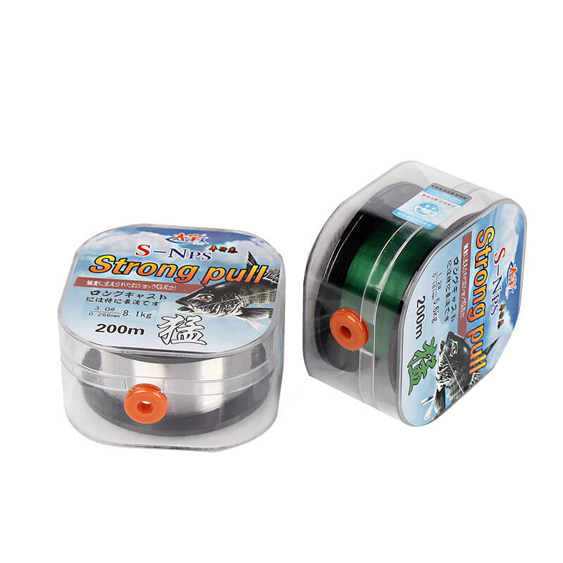 200M Japan Fluorocarbon Coating Fishing Line White Green Brown Sinking Abrasion Resistance  Freshwater Rope Cord With Outer Box