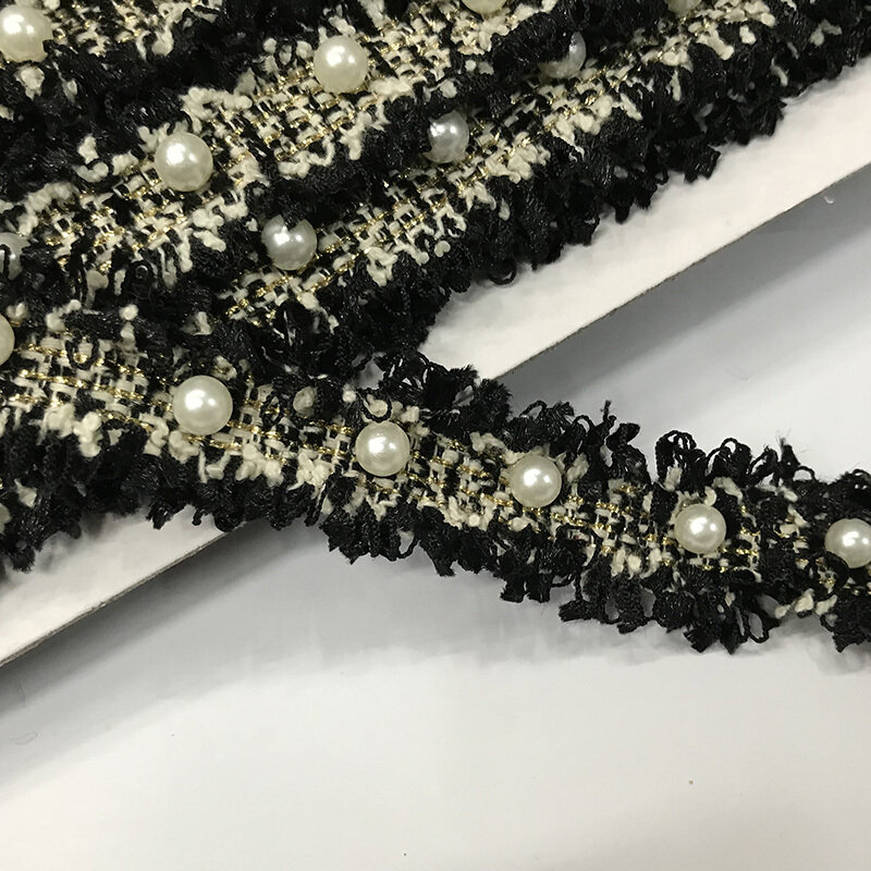 Correas de tul con cuentas hechas a mano de 2cm de ancho, accesorios de cinturón de tejido de perlas pequeñas, encaje de tul con lentejuelas de alta calidad con cuentas y piedras