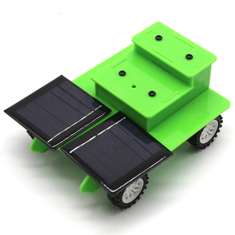 DIY Mini Solar Powered Toy Dual SOLAR PANEL Trank ASSEMBLYวิทยาศาสตร์วัสดุชุดรถรุ่นเด็กของขวัญการศึกษาหุ่นยนต์