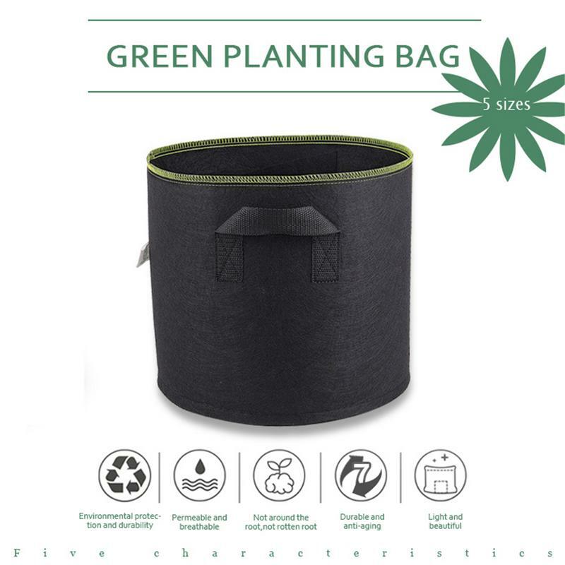 3/5/7/10/15 Gallon Black Thickening Fabric Pot Plant Pouch Root Container with Handles Smart Pots Ideal for Plants Growing