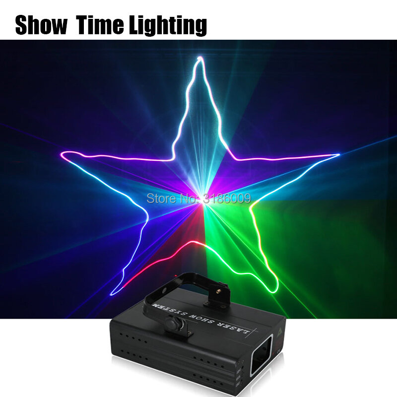 Hora de la fiesta en casa de DJ Proyector láser escáner láser de línea RGB DMX etapa efecto de iluminación para la discoteca fiesta de Navidad 1 Agujero espectáculo de láser