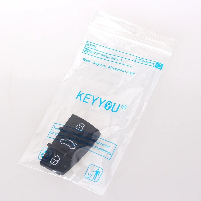 KEYYOU 3 Buttons Replacement Rubber Pad Key Shell Fob For Audi A3 A4 A5 A6 A8 Q5 Q7 TT S LINE RS Remote Key Case Cover