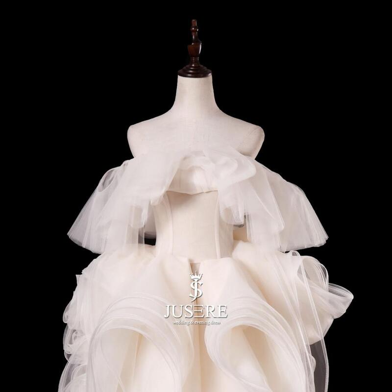 JUSERE wysokiej klasy szata de mariage suknie ślubne w kolorze kości słoniowej Off The Shoulder piętro długość suknie ślubne GY474 Vestido de noiva