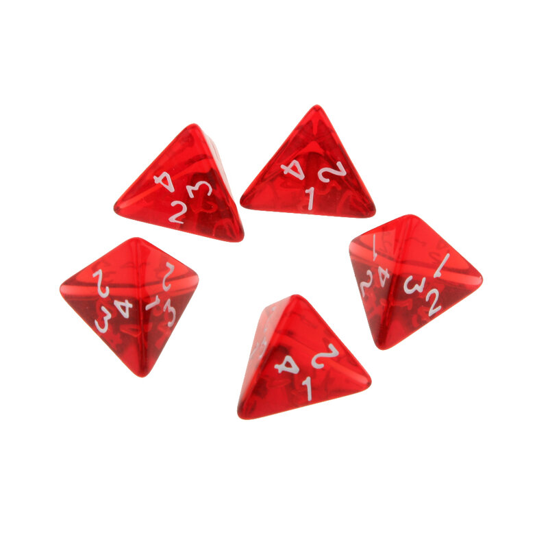 Ensemble de dés polyédriques multi-faces, dés rouges pour jeu de tasses, dés en acrylique colorés, D4, D & D, TRaf, paquet de 15 gemmes