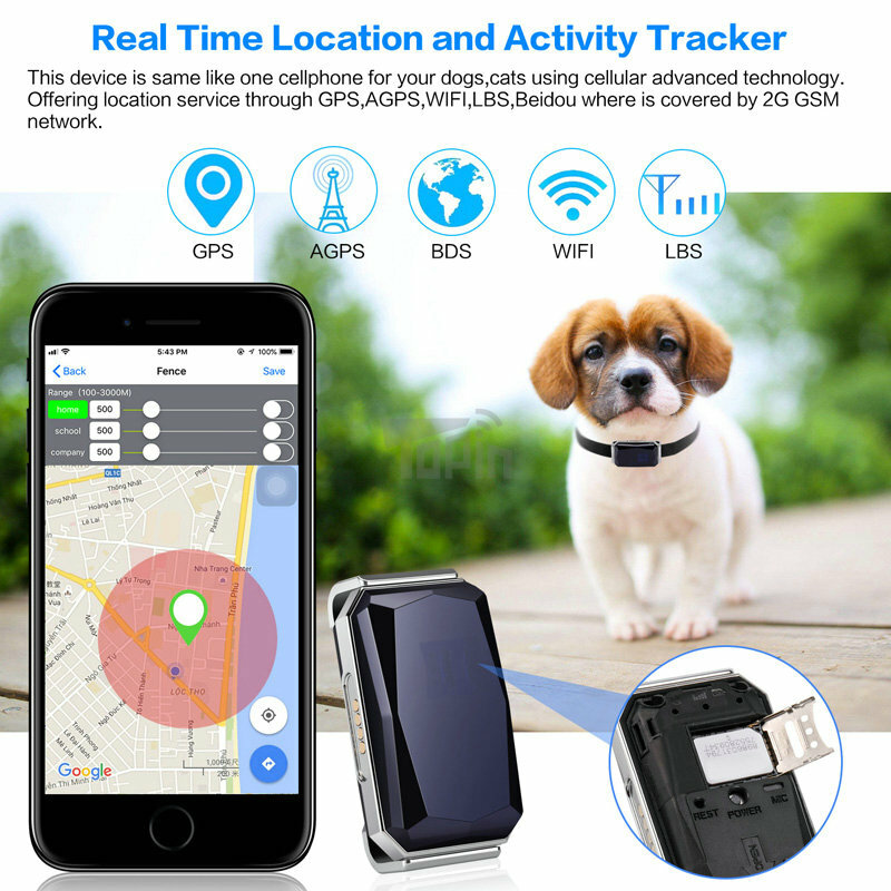 Mini rastreador GPS ligero para mascotas, Collar impermeable IP67, GSM, AGPS, Wifi LBS, perros, gatos, ganado, ovejas, localizador de seguimiento, recién llegado
