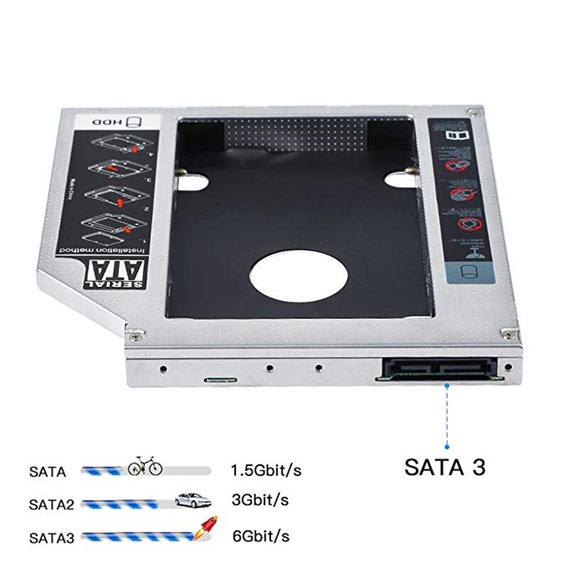 2nd HDD SSD Festplatte Caddy Tray Ersatz für Lenovo Thinkpad T420 T430 T510 T520 T530 W510 W520 W530, interne Laptop CD/