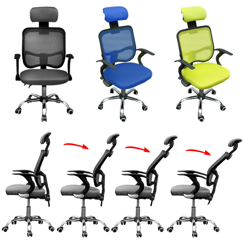 Cadeira executiva do chefe da almofada de cabeça da parte traseira alta da tela do assento da malha da cadeira do computador da cadeira do escritório do executivo do código decesell8 roda giratória 360 °