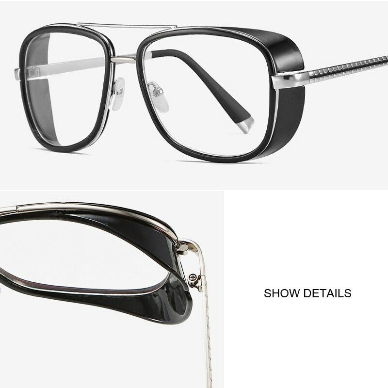 Tony Stark-gafas de sol para hombre y mujer, lentes de sol Steampunk, Vintage, gradiente rojo, UV400