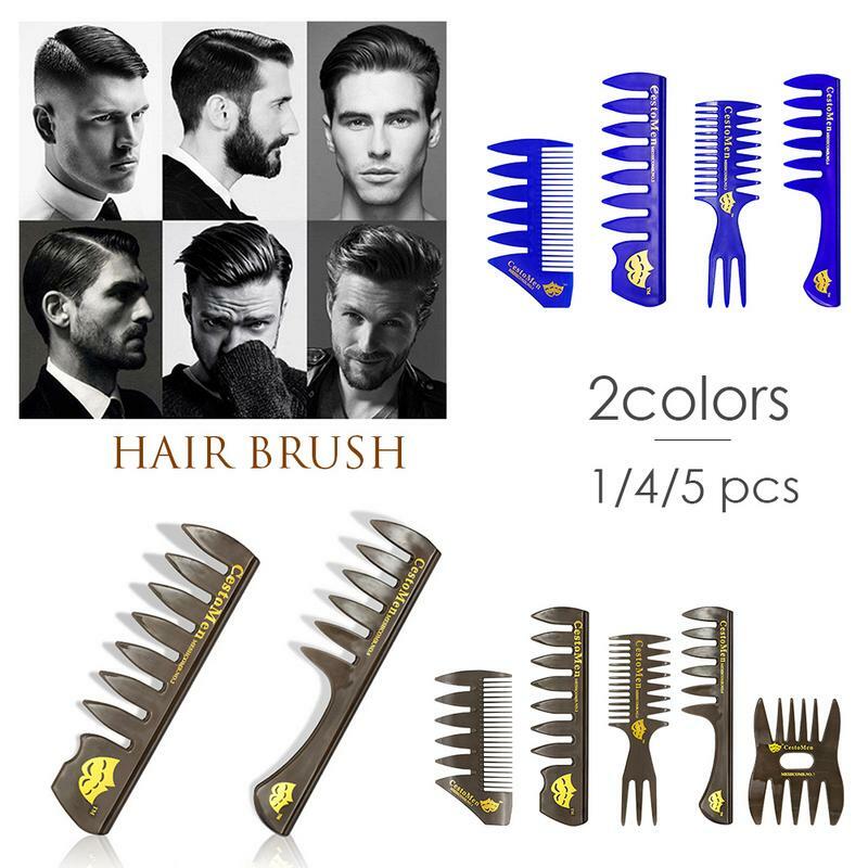 New Style Men's Gentleman Large Wide-tooth Comb Plane Styling Hairdressing Comb Bone Shape Fish Tail Texture Comb Hair Brush