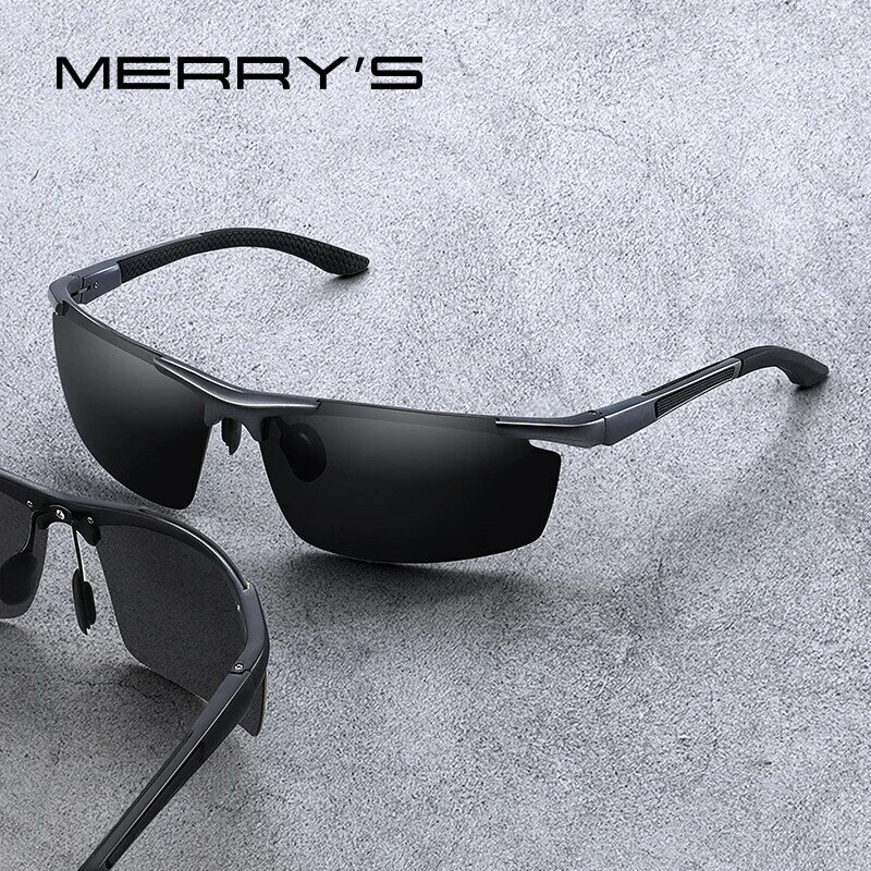 MERRYS デザイン男性古典的なアルミ合金サングラス HD 偏光サングラスドライビングアウトドアスポーツため UV400 保護 S8530