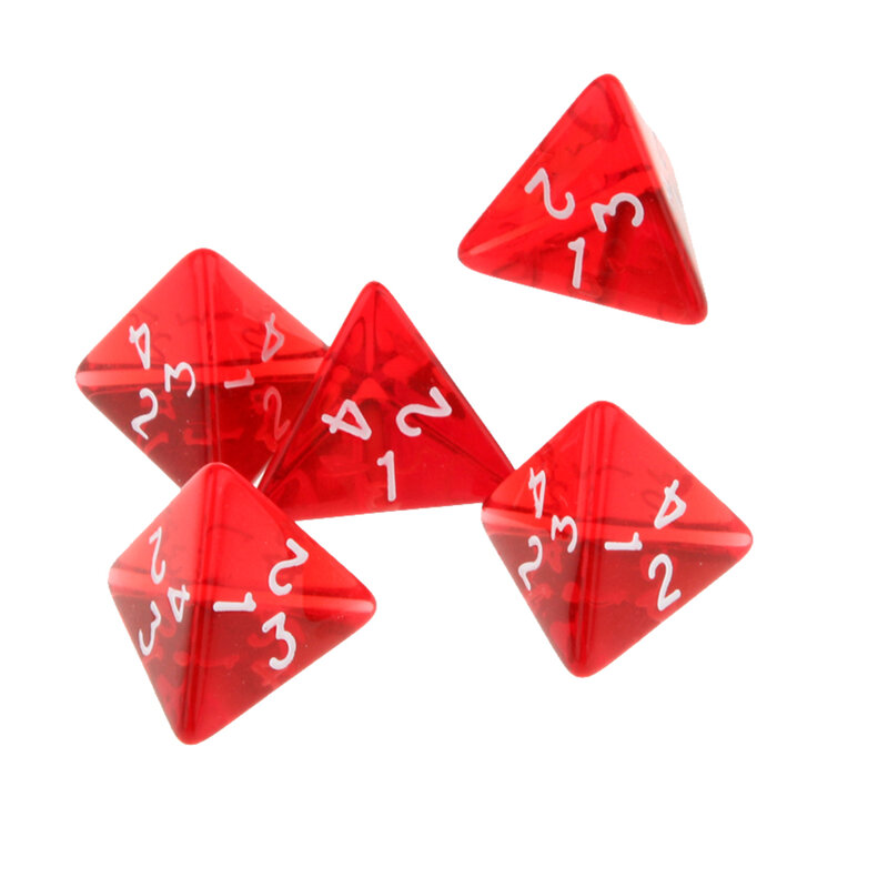 Confezione da 15 gemme Set di dadi poliedrici a dadi multi-faccia D4 D & D TRPG gioco Set di dadi rossi per gioco a tazza dadi acrilici colorati