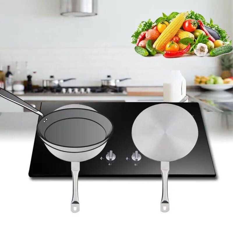 20 cm 24 cm Placa de guía térmica de inducción de acero inoxidable utensilios de cocina de disco convertidor de calor para cocina magnética