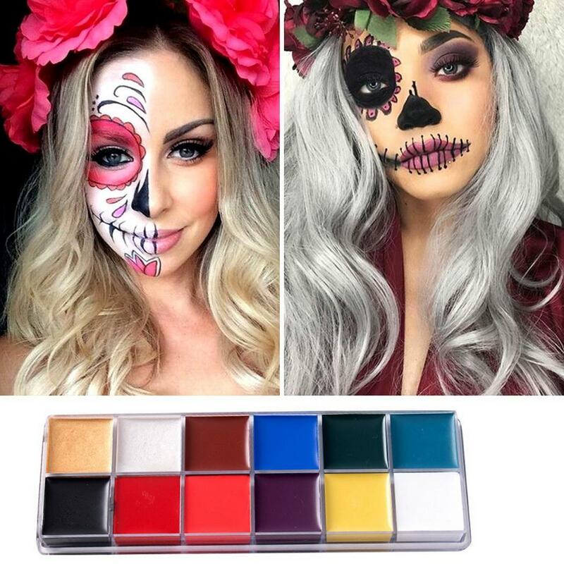 12 kolorów/zestaw oleju farby twarzy malowanie ciała Pigment Art Theme strona, Halloween, Fancy Dress Party narzędzie do makijażu