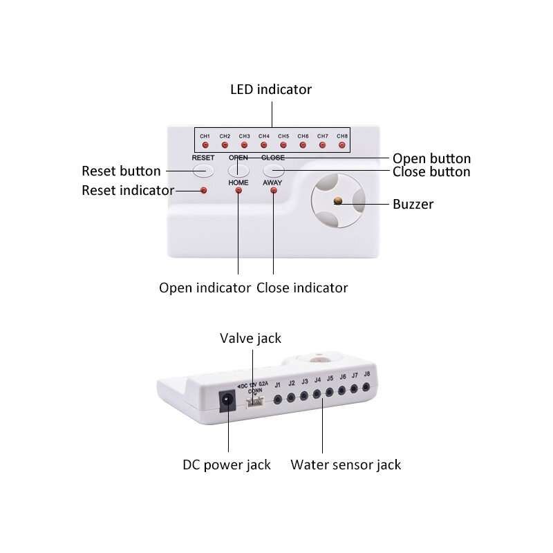 WLD-806 Hidaka Wasser Leck Detektor Alarm System Für Home Security DN15 DN20 DN25 Wasser Leckage Flut Alter Überlauf Erkennung
