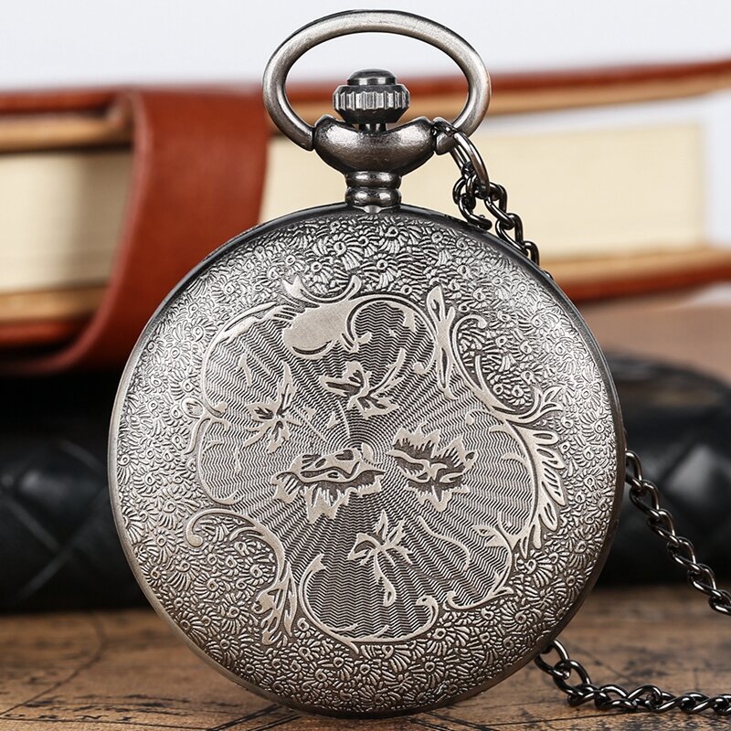 Reloj de bolsillo de bronce antiguo Retro para niños, reloj de cuarzo Fob Vintage con cadena, COLLAR COLGANTE, regalos para niños, niño y niña