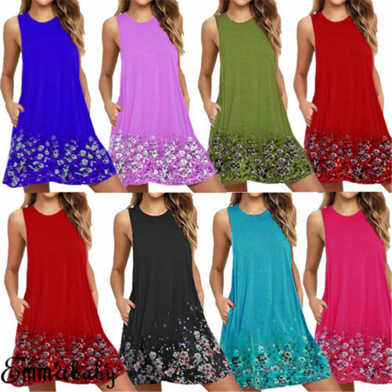 Vestidos de talla grande 6XL de 7 colores para Mujer, Tops de algodón de fiesta de verano para Mujer, Vestidos de talla grande