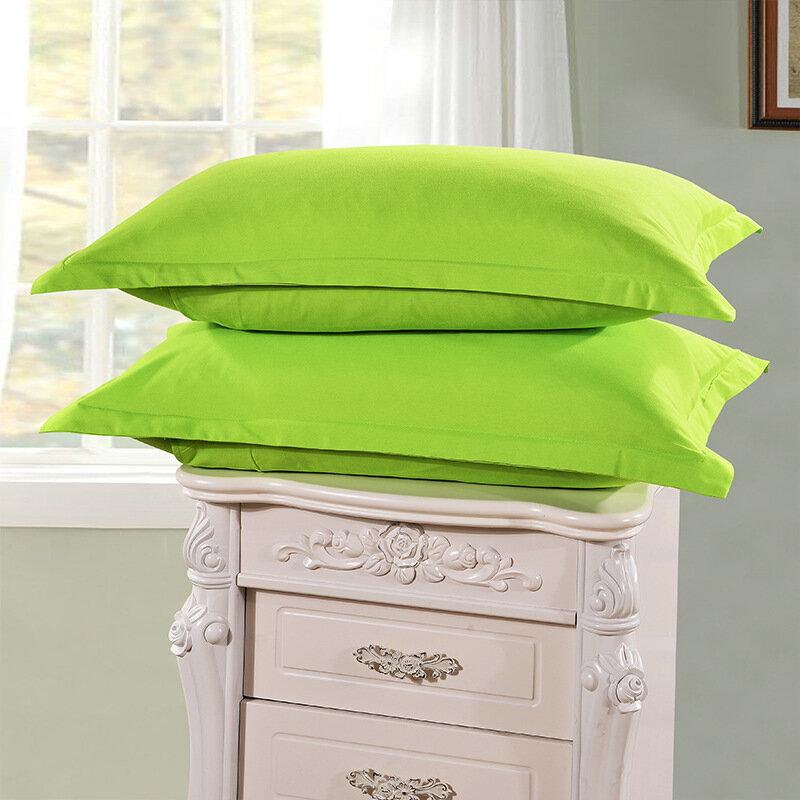Fundas de almohada lisas de punto teñido, Color café, 100% poliéster, estilo breve, 48cm x 74cm, 2 unidades por lote