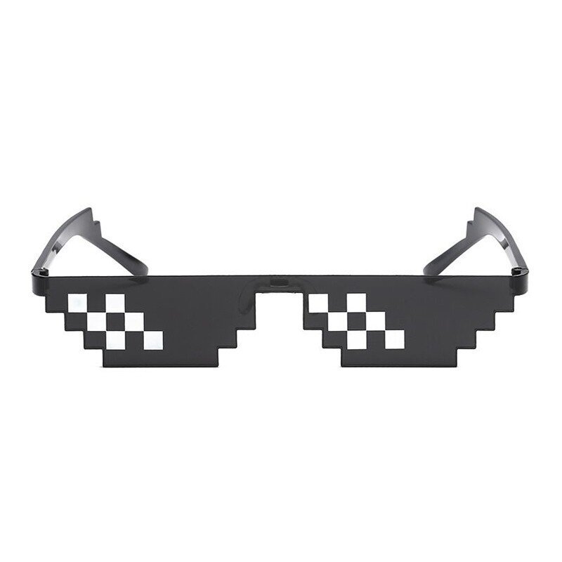 Occhiali da sole a mosaico trucco giocattolo Thug Life occhiali affare con esso occhiali Pixel donna uomo occhiali da sole a mosaico nero giocattolo divertente
