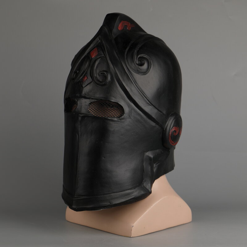 Máscara de Cosplay de Game Fortniter, máscara de látex de piel de caballero negro, leyenda, naranja, fiesta de Halloween