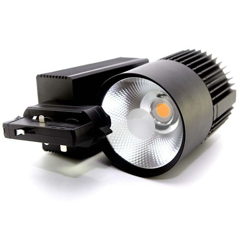 LED 트랙 라이트 COB LED 레일 트랙 스포트라이트, 조도 조절 가능, 의류 신발 상점 실내 조명용, 2 와이어, 3 와이어, 4 와이어, 40W