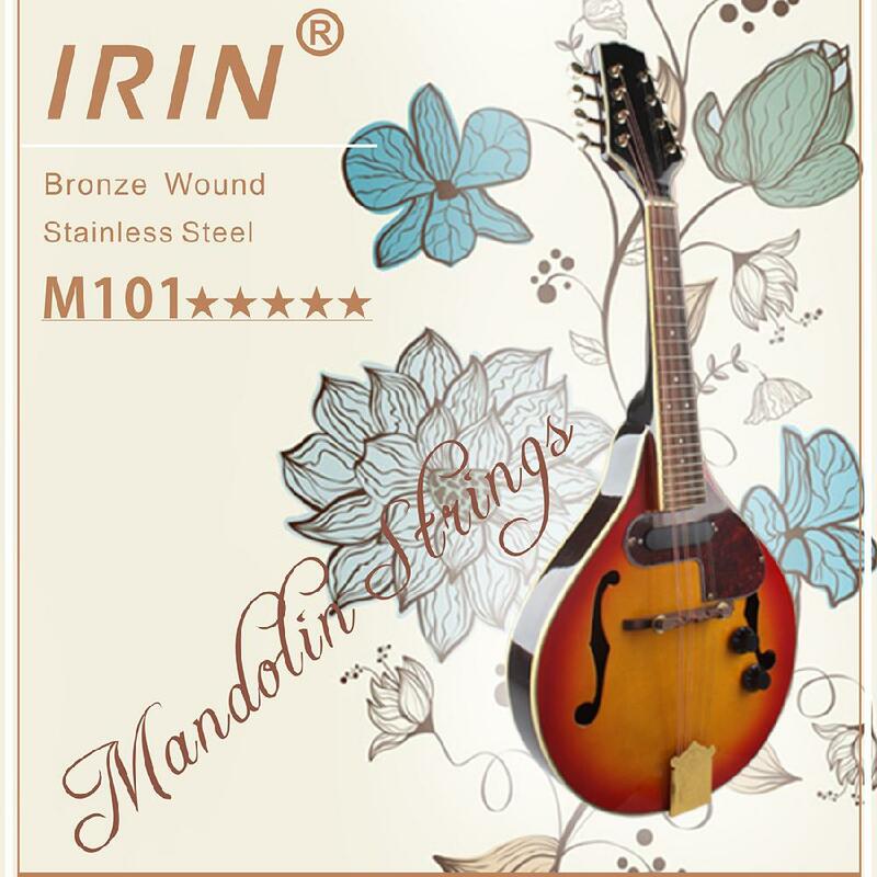IRIN-Juego de cuerdas de mandolina chapadas en plata de alta calidad, accesorios de aleación de cobre y acero inoxidable importados, E/A/D/G, 8 piezas, M101