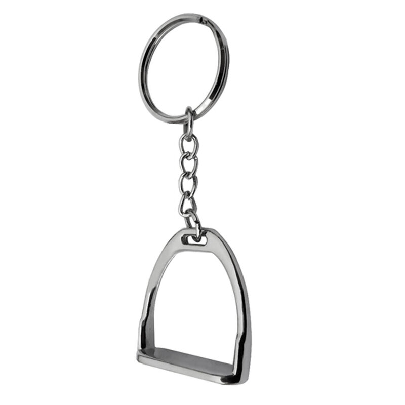 MagiDeal Leichte Silber/Gold Zink-legierung Western Steigbügel Keychain Schlüssel Ring Reit Ornament 8cm Ausrüstung Für Pferd Reiter