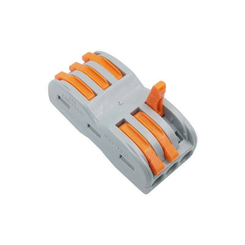 Novo mini conector rápido de fio colorido (10 peças/lote), tipo universal de conexão compacta, bloco de terminais plug-in