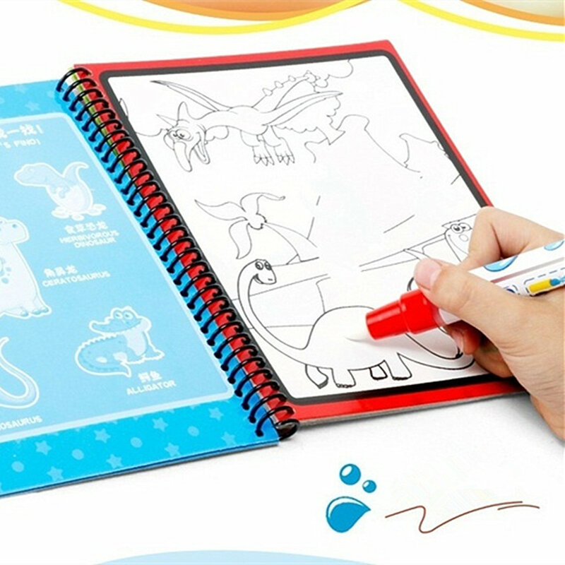 Tavolo da disegno per pittura Montessori per bambini giocattoli libro da colorare Doodle & Magic Pen libro da disegno per acqua magica regalo di compleanno