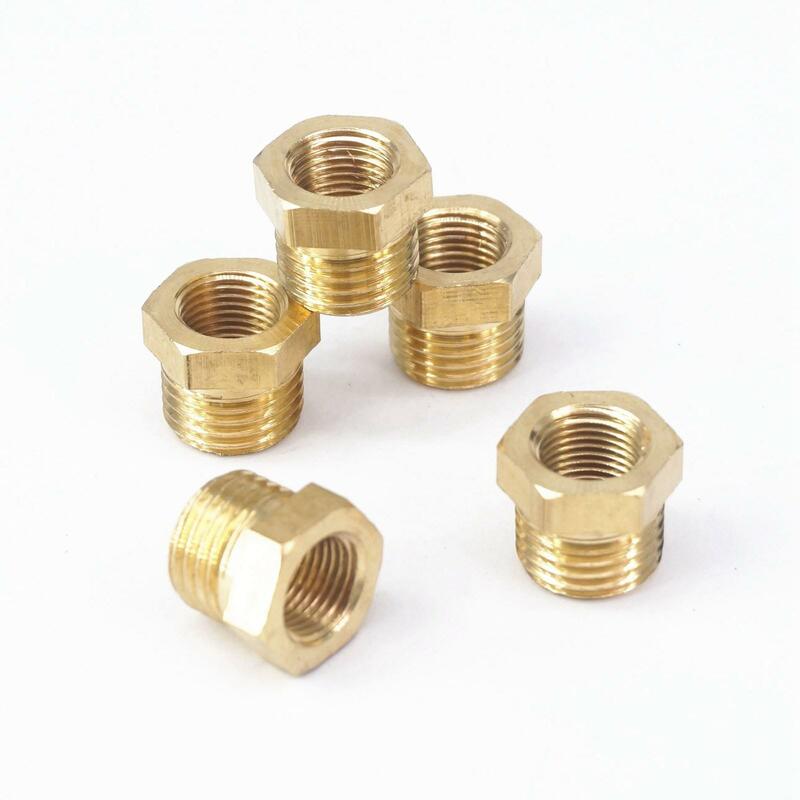 1/4" BSP Male Thread to 1/8" BSP Female Thread Brass Reducer Bushing Reducing Pipe Fitting Coupler Connector Adapter