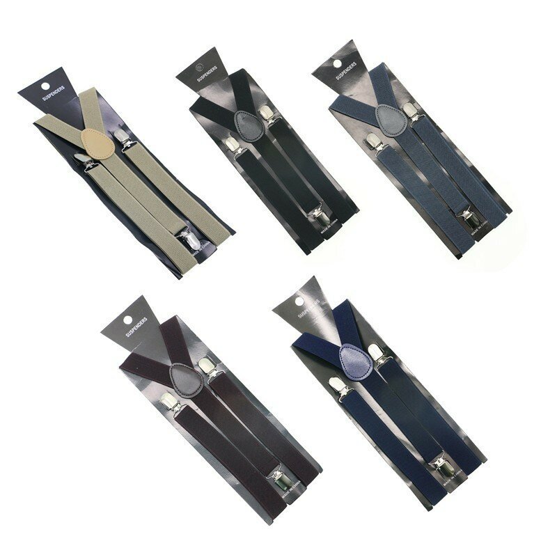 บุรุษสตรีผู้ใหญ่ Unisex Clip - on Suspenders ยืดหยุ่น Y - Shape ปรับความกว้าง 2.5 ซม. สี Candy