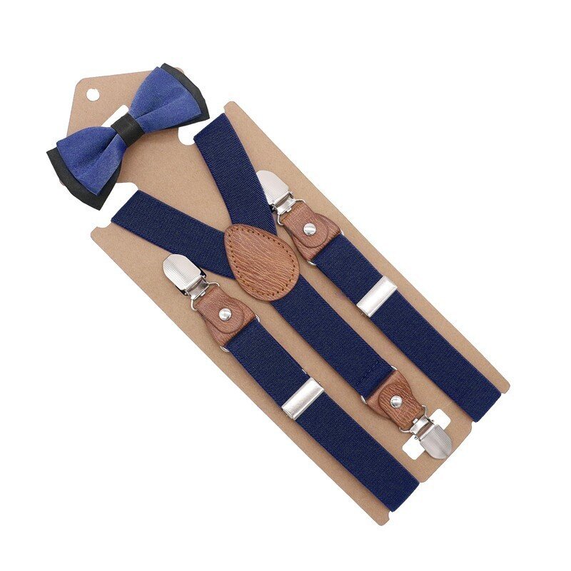 New Fashion Boys Girls Kids Adjustable Elastic Y-back Braces Baby Suspenders Bow Tie Set Butterfly Necktie Wedding Ring Bear