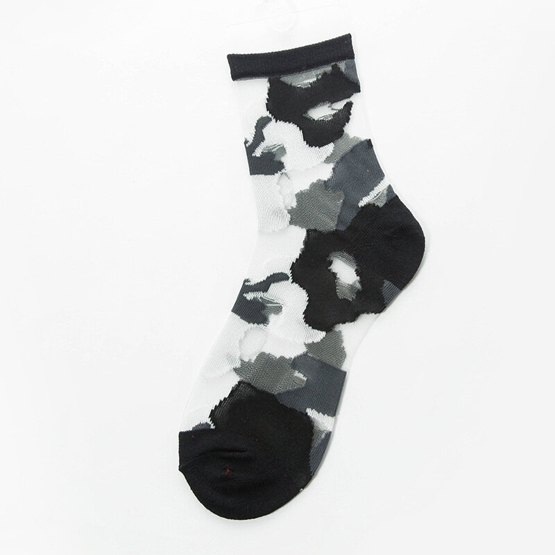 Сексуальные кружевные сетчатые носки, прозрачные эластичные сетчатые носки из смешанного волокна, тонкие женские крутые носки, 1 пара = 2 шт. jr02