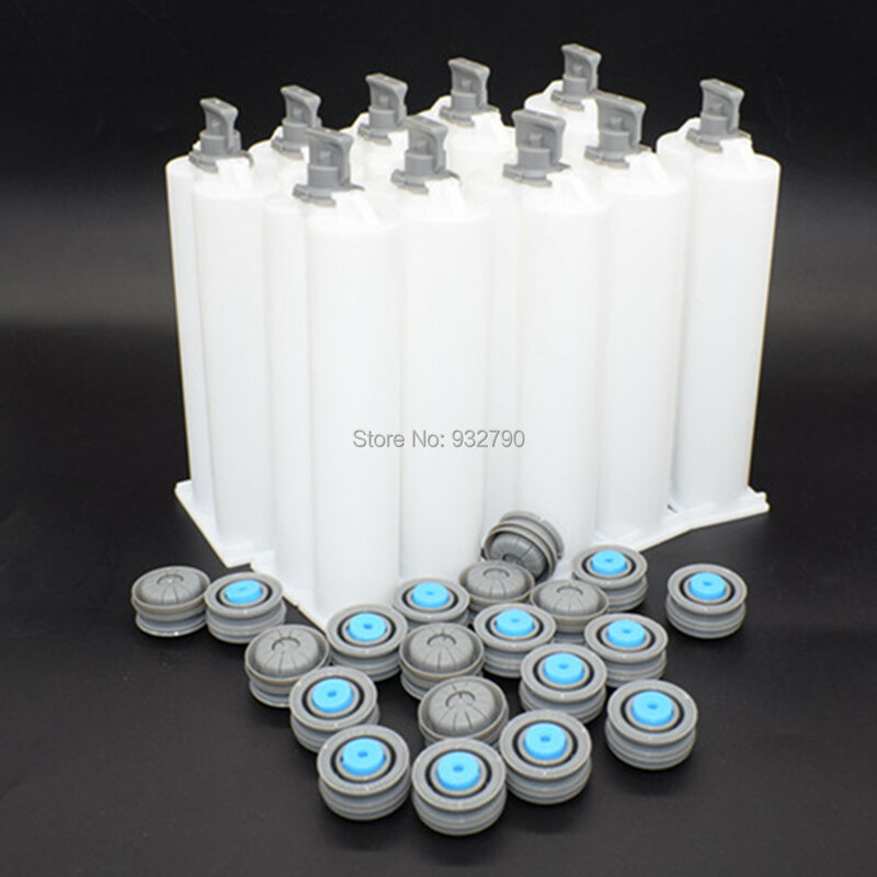 10pcs Epoxy Resin Dispenser 50ml AB Dual Cartridge 1:1 Polyurethane Acrylics Manual Applicator Empty Dual-Barrel Cartridge