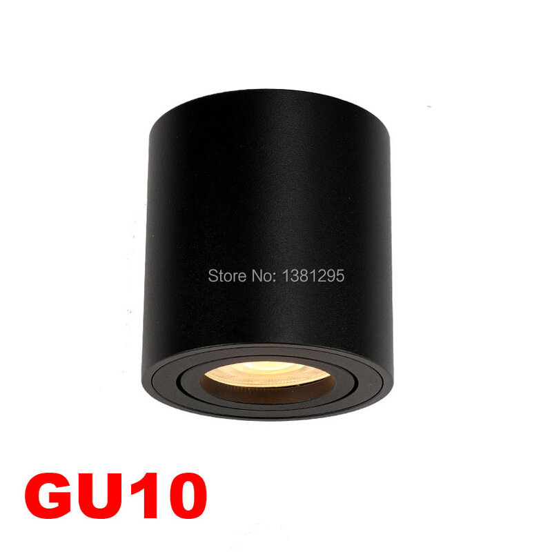 100pcs Surface Mount Adjustable LED Spotlight GU10 Ceiling Spot Light Fixture GU 10 Down Lamp Fittting Round Square Black White