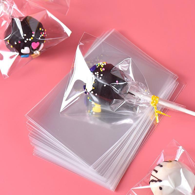 100 unids/bolsa de plástico Mini BOLSA caja de dulces de caramelo DIY transparente bolsa de embalaje OPP para Candy Lollipop bolsa de embalaje de galletas # A15