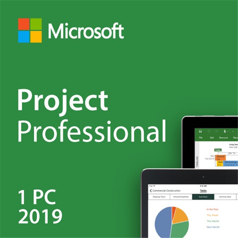 Microsoft Office projekt profesjonalne 2019 klucz licencji pobierz dostawy 1 użytkownika